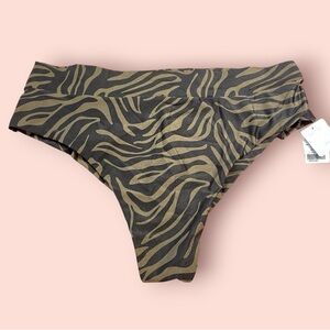 Zebra Print Brazilian‎ Cut Bikini Bottom